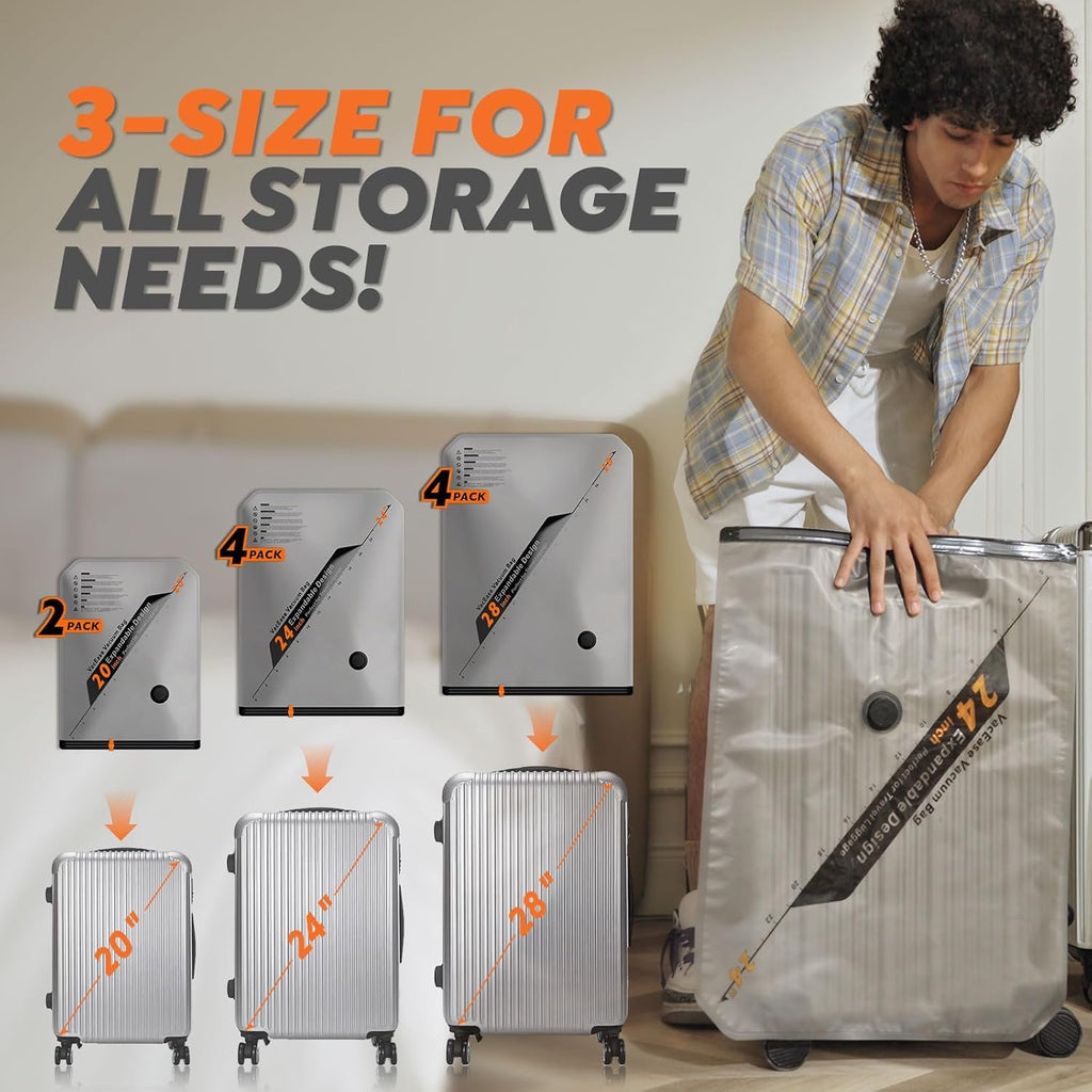Vacbird Rechargeable Wireless Pump | 10-Pack Portable Vacuum Storage Bags for Travel & Home