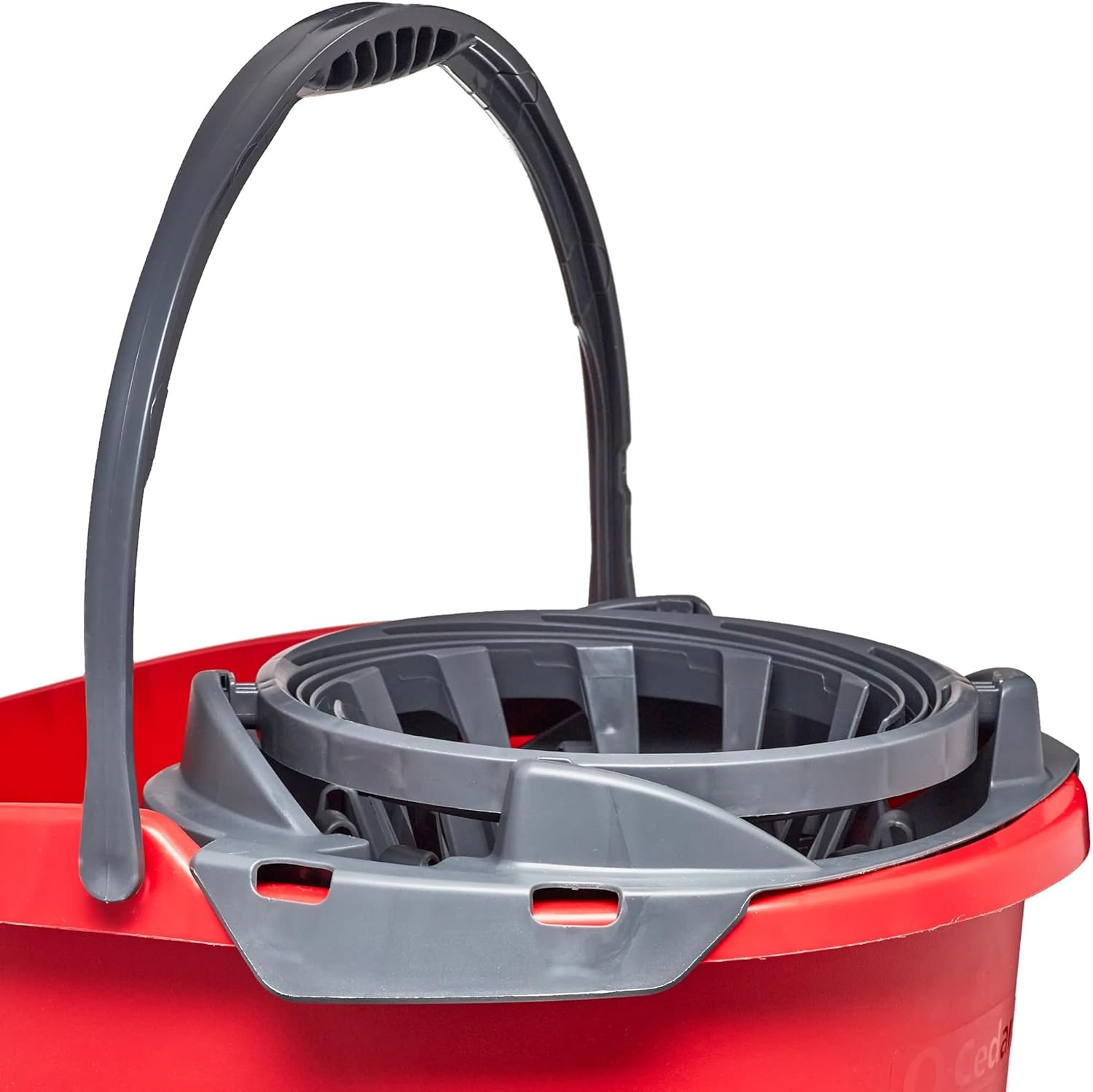 Quick Wring - 2.5 Gallon Mop Bucket with Efficient Wringer - Red Color