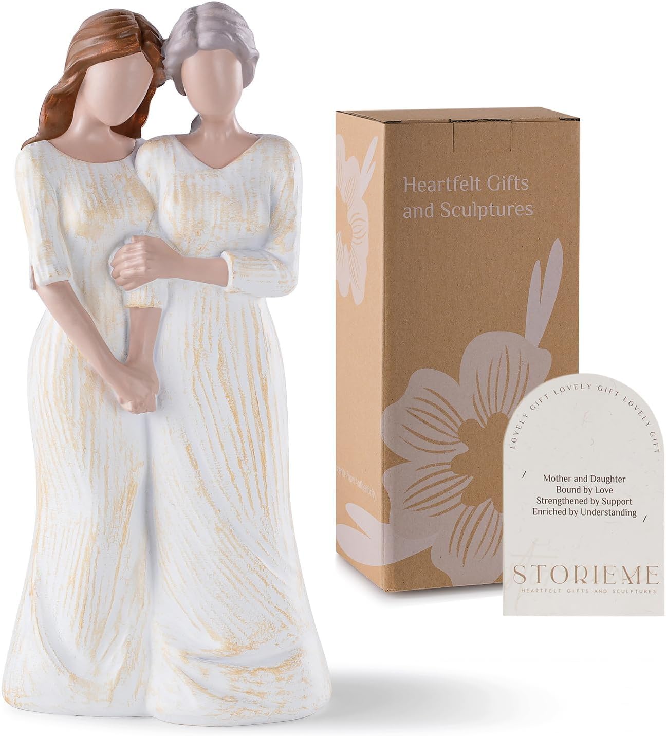 Storieme Hand-Painted Mother Daughter Figurine | 7.7" Sentimental Birthday Gift & Home Decor