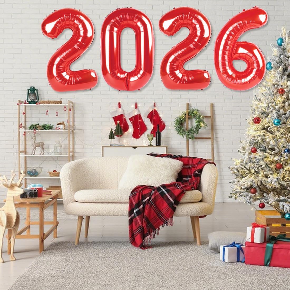 New Year’s Eve Decorations - 40 Inch Red Number Balloons for 2026 Celebrations | Perfect for Parties & Graduations