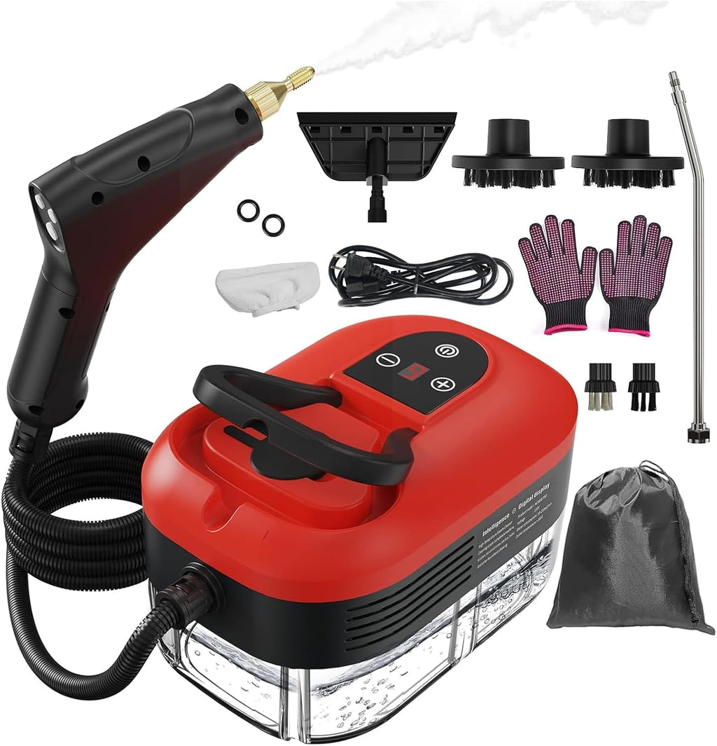 Skiennix Handheld Steam Cleaner - 15s Quick Heat-Up, 1.2L Tank, 6-Level Adjustable Handle | Ideal for Home & Car Detailing