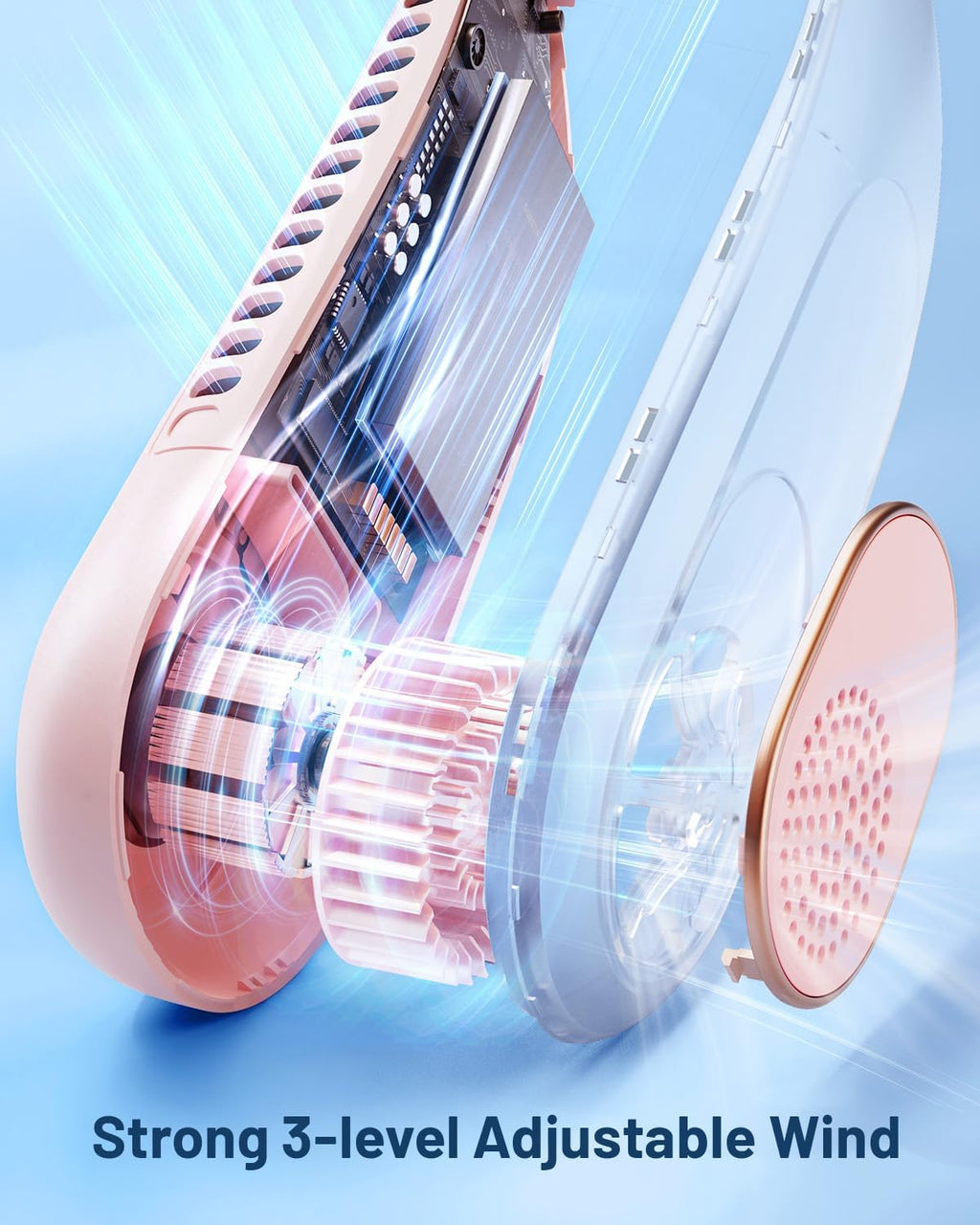 Sweetfull Portable Neck Fan - 360° Bladeless Cooling Design | 4000mAh USB Rechargeable for Travel & Gifts
