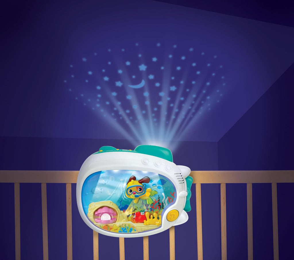 Winfun 3-in-1 Soothing Seas Nightlight - Musical Projector with Calming Lullabies for Babies | Crib or Tabletop Attachment