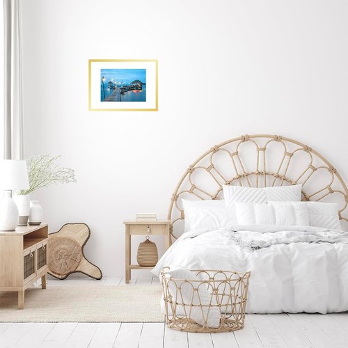 JCJMY A3 Gold Picture Frame - Display 8.3x11.7 Photos with Mat or 11.7x16.5 Without Mat | Wall Hanging Design