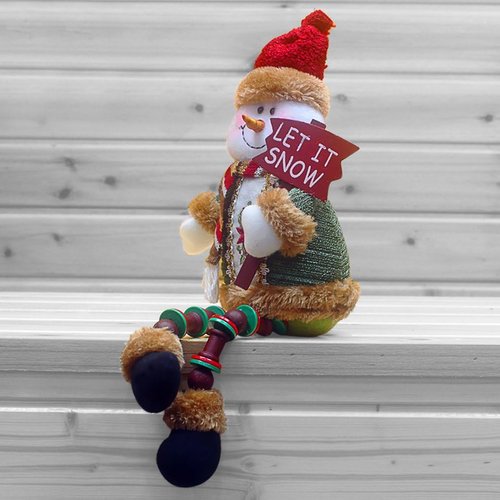 BXT Plush Snowman Shelf Sitter | Cute Christmas Holiday Decor for Home Decoration