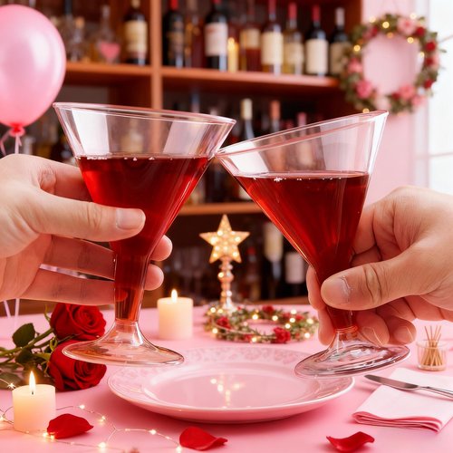 Liacere 24 Pack Pink Plastic Martini Glasses 6.25oz Disposable Cocktail Glasses Margarita Glasses Plastic Cocktail Glasses Perfect for Wedding & Party & Birthday & Mother's Day & Valentine’s Day