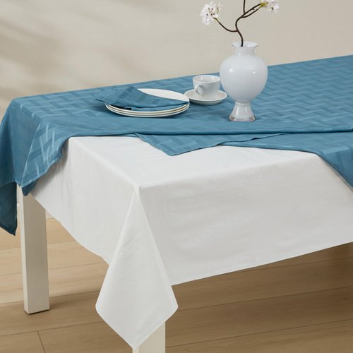 Home Bargains Plus Quilted Heavy Duty Table Pad Protector with Flannel Backing, Cut to Fit, Heat Resistant, Wipe Clean, Protects Table from Spills and Scratches, White, 52” x 144” Rectangle