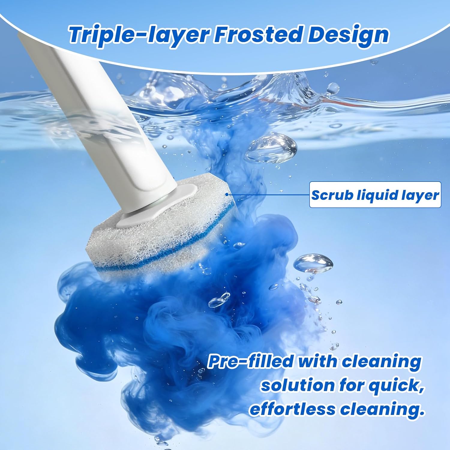 Skiennix Toilet Brush Refills - 40 Disposable Scrubber Pads with Wall Mounted Holder Set