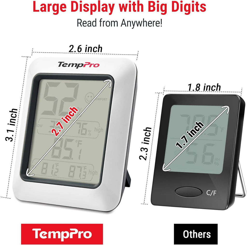 TempPro TP50 Digital Hygrometer | 2-Piece Indoor Thermometer & Humidity Gauge Set