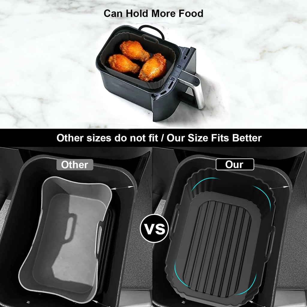 Skiennix Silicone Air Fryer Liners - Reusable & Compatible with Ninja Foodi & COSORI 9QT | 2 Pack