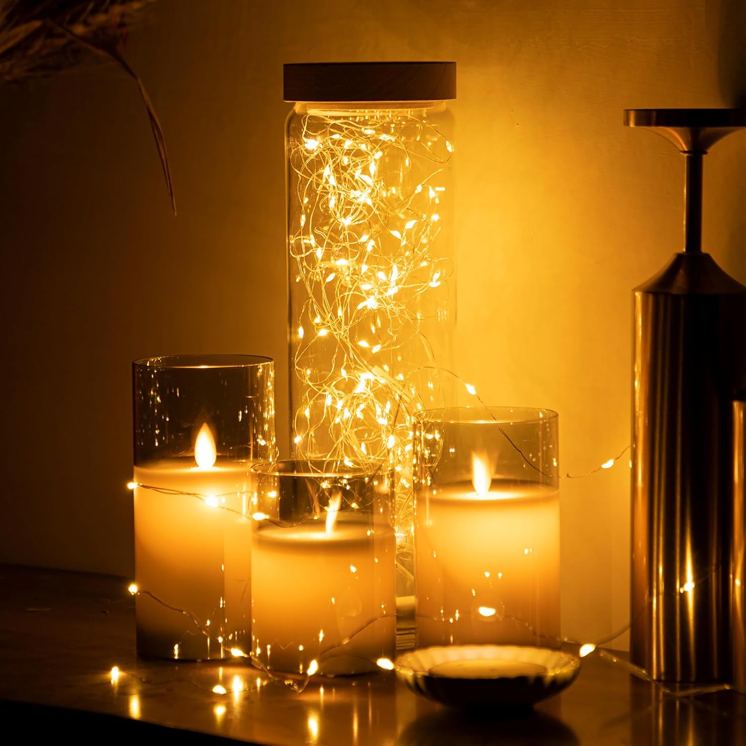 Skiennix 6 Pack Battery Operated Fairy String Lights - 7ft Waterproof Silver Wire | Warm White Mini LED for Weddings & Decor