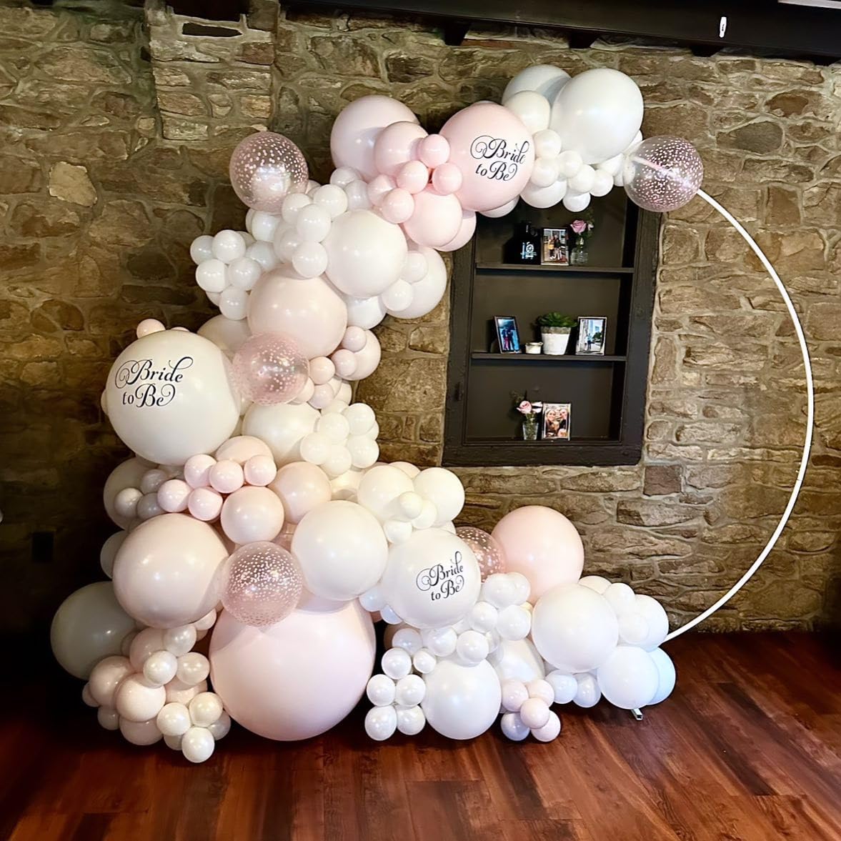 White Double Stuffed Balloons by [Brand Name] - 115Pcs in Various Sizes for Birthday & Wedding Decor