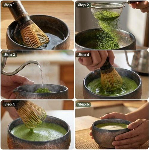 Matcha Maiden 7-Piece Matcha Whisk Set - Handmade Bowl, 100-Prong Bamboo Whisk & Complete Accessories