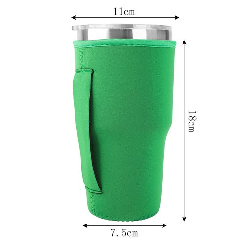 HaiMay 10 Pieces Reusable Iced Coffee Cup Sleeve Neoprene Insulated Sleeves Cups Cover Holder Tumbler Cup Drinks Sleeve Holder Idea for 30oz-32oz Cold Hot Beverages, Pure Colors Style