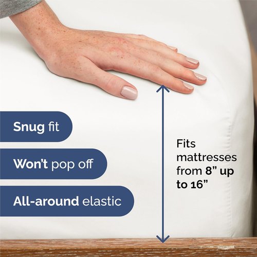 King Size 4 Piece Sheet Set - Luxury Cooling Bed Sheets for All Ages - Soft, Wrinkle-Free, Deep Pockets - Oeko-Tex Certified, Antique White