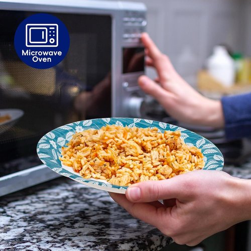 JOLLY CHEF 10-Inch Heavy Duty Disposable Paper Plates - 140 Pack, Soak Proof & Cut Proof for Everyday Use