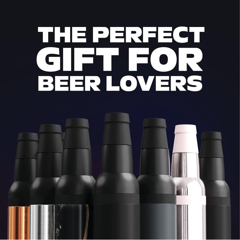 Asobu Frosty Beer Holder 2 Go Vacuum Insulated Double Walled Stainless Steel Beer Can and Bottle Cooler with Beer Opener, Bpa Free, Fits Standard 12oz Bottles & Cans, Gift for Beer Lovers