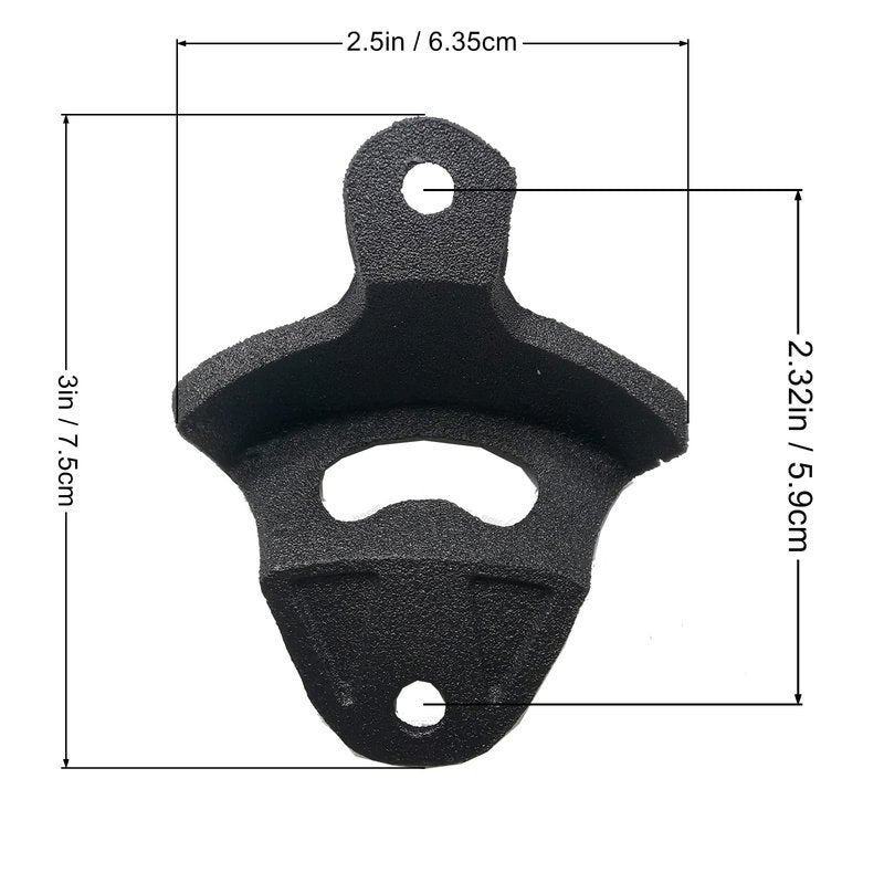 Jumiok 50 Packs Black Cast Iron Beer Bottle Opener Wall Mounted Soda Cap Opener Bulk Open Here for Bar DIY Board Table Cooler