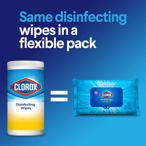 Clorox Disinfecting Wipes - Value Pack of 6 Canisters | Crisp Lemon & Fresh Scent, Easy Pull Seal
