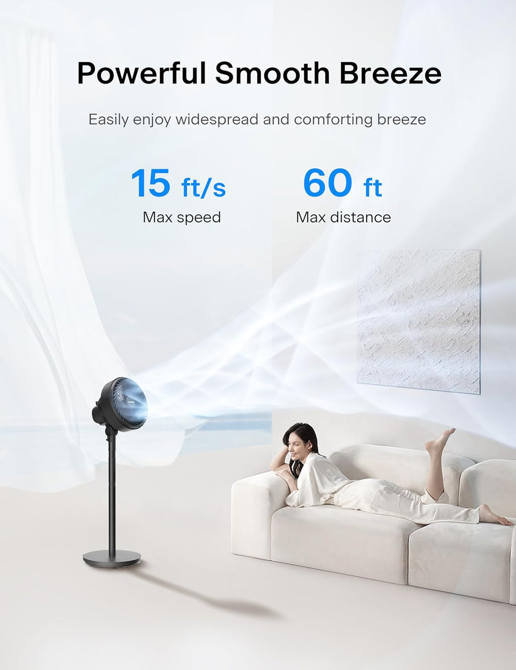 PELONIS 7-Inch Oscillating Pedestal Fan - 3 Speed Adjustable Height | Quiet 5-Blade Design for Home & Office