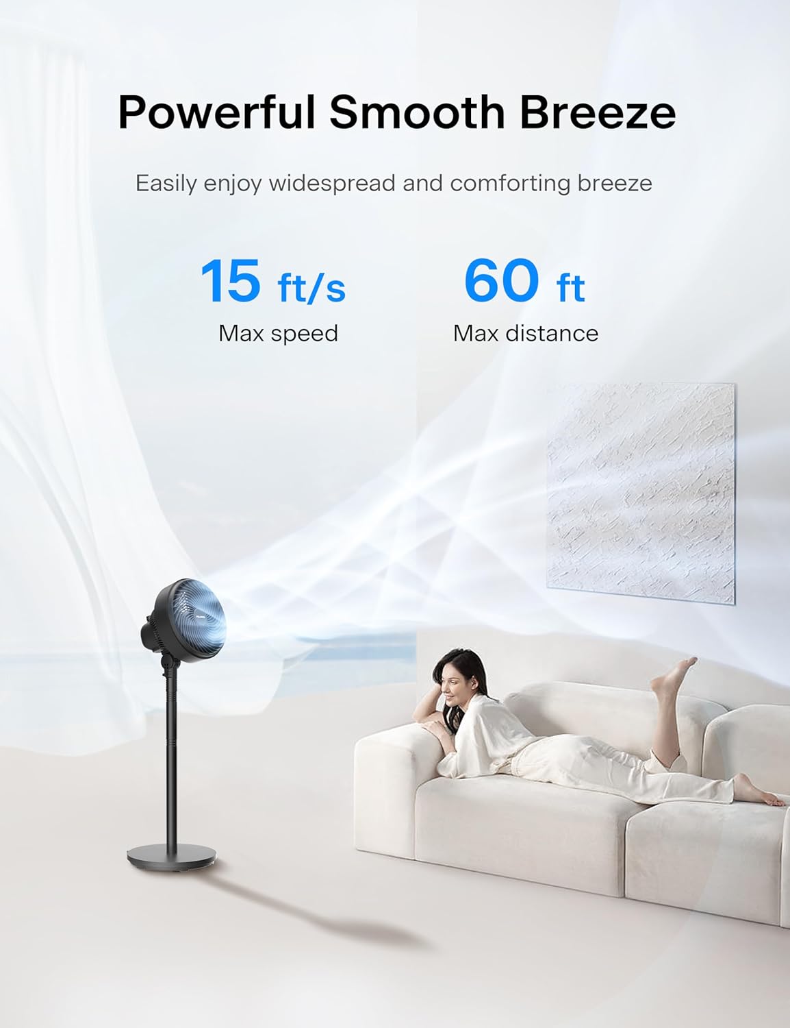 PELONIS 7-Inch Oscillating Pedestal Fan - 3 Speed Adjustable Height | Quiet 5-Blade Design for Home & Office