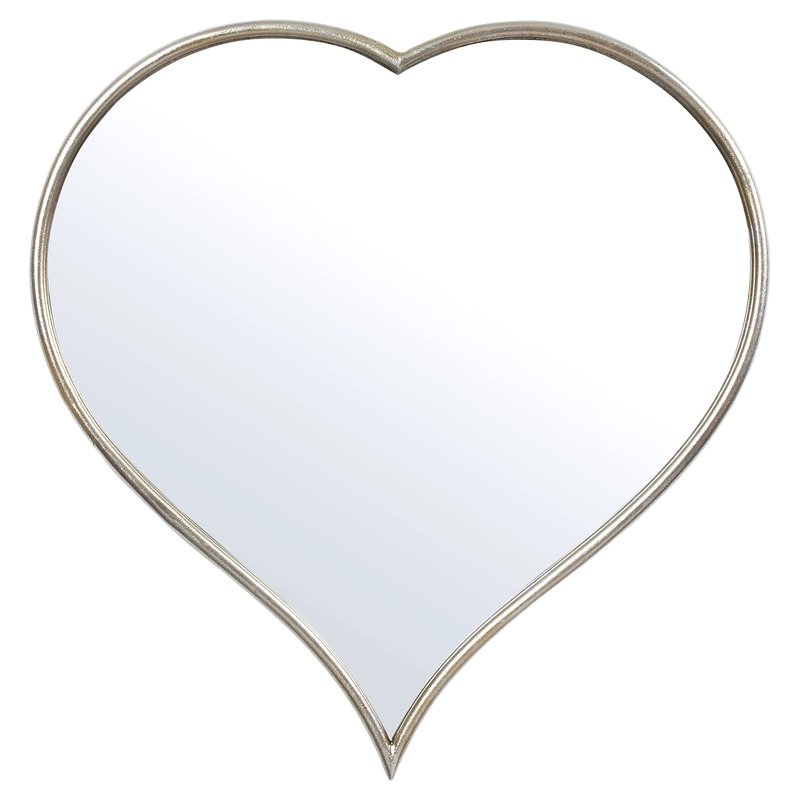 RUIDOZ 22 Inch Heart Mirror for Wall, Heart Shaped Wall Mirror with Silver Metal Frame for Valentine Decor Room Decorations-0975RZ