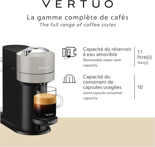 Breville Nespresso Vertuo Next Coffee & Espresso Maker - Includes Aeroccino Milk Frother