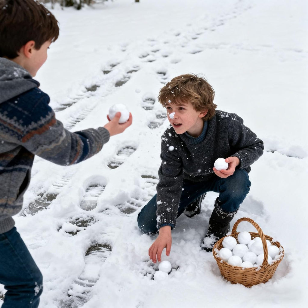 Skiennix Fake Snow Balls - 50 Pack Soft Snow Ball Fight Set for Indoor & Outdoor Winter Fun