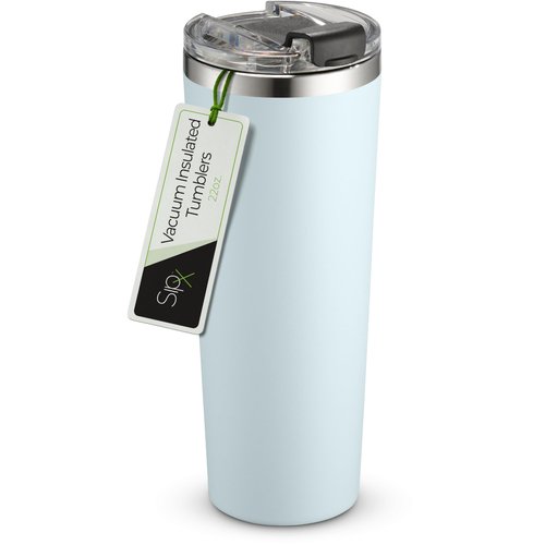 SIPX™ 22 oz Insulated Coffee Tumbler with Leakproof Lid – Stainless Steel, Vacuum Insulated – Keeps Drinks Hot or Cold for Hours – Cupholder Friendly Travel Mug – Blue