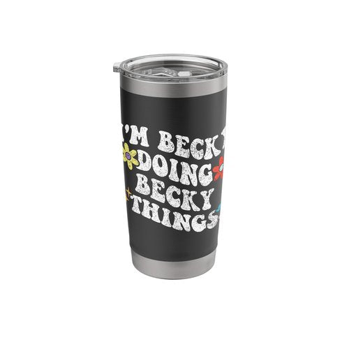 Retro Groovy Im BECKY Doing BECKY Things Funny Mother's Day Stainless Steel Insulated Tumbler