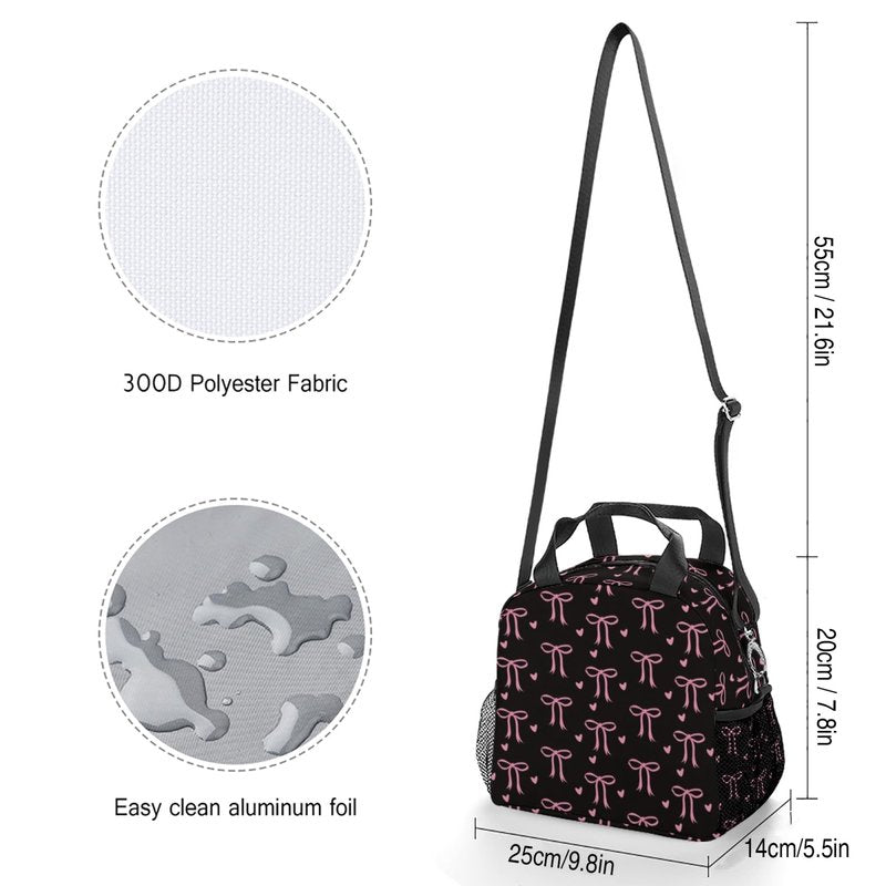 WOBAGMEN Lunch Bag for Boys,Video Game Lunch Box Insulated Lunch Bag With Adjustable Shoulder for girls kids,Small Reusable Lunch Bags for Work School