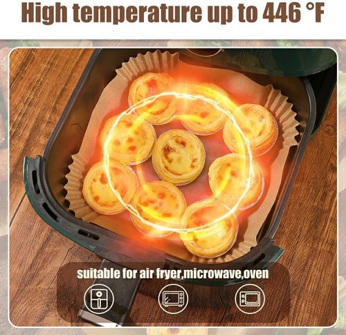 Air Fryer Liners | 130 Pcs Non-Stick 9.5 Inch Disposable Parchment Paper for 5-8 Qt Fryers