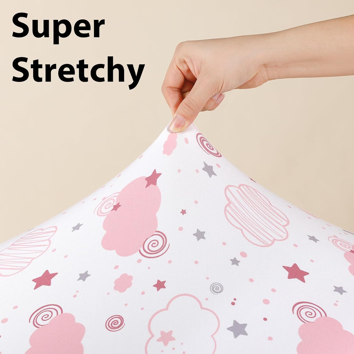 Skiennix Baby Crib Sheets - Super Soft Microfiber Fitted Toddler Bed Sheets | 3 Pack, Pink Rainbow, 52”x28”