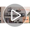 Black Floating Shelves with Lip - Set of 5 16-Inch Wall Mounted Picture Ledge