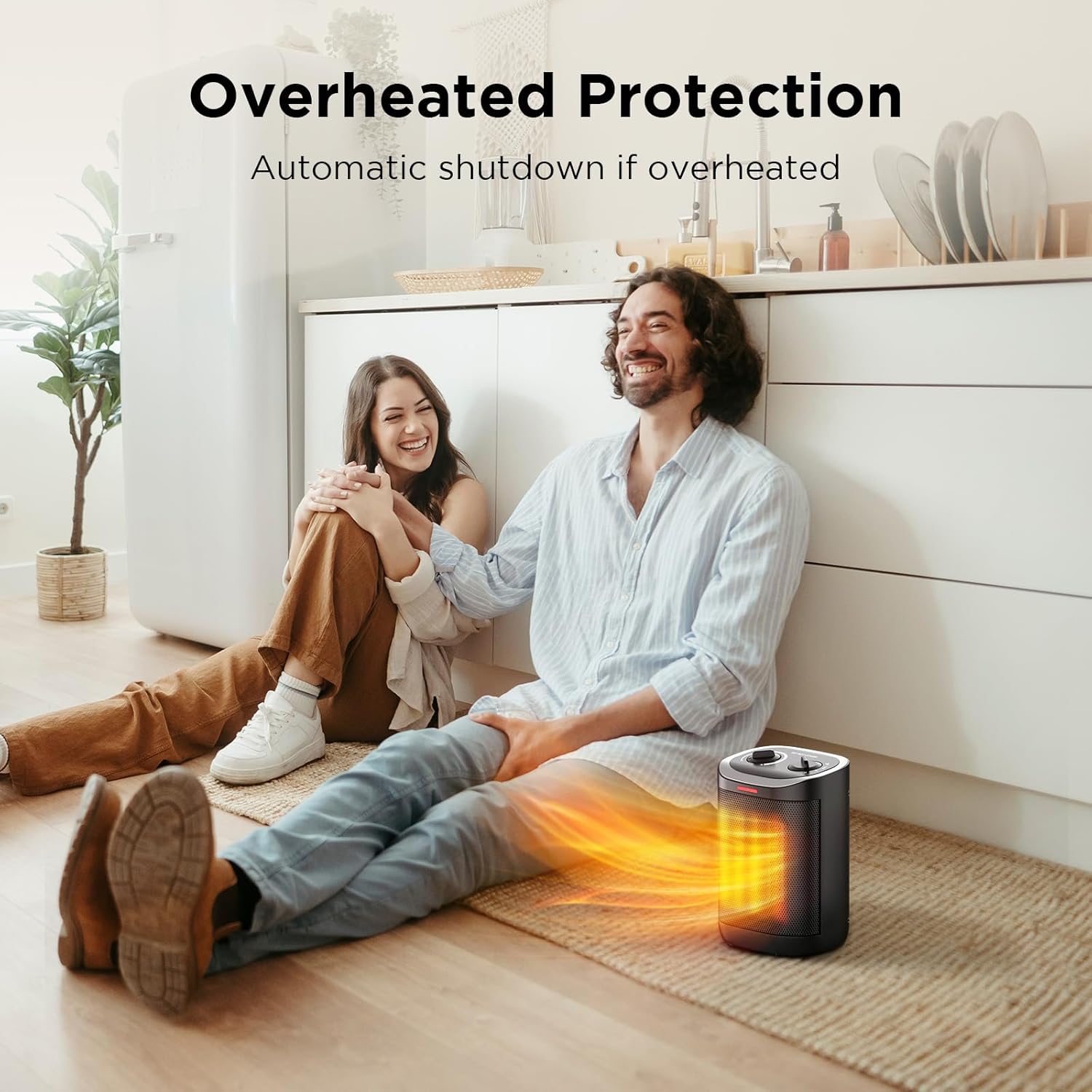 Skiennix 1500W Portable Ceramic Space Heater - Safe, Compact Design with Thermostat for Home & Office Use