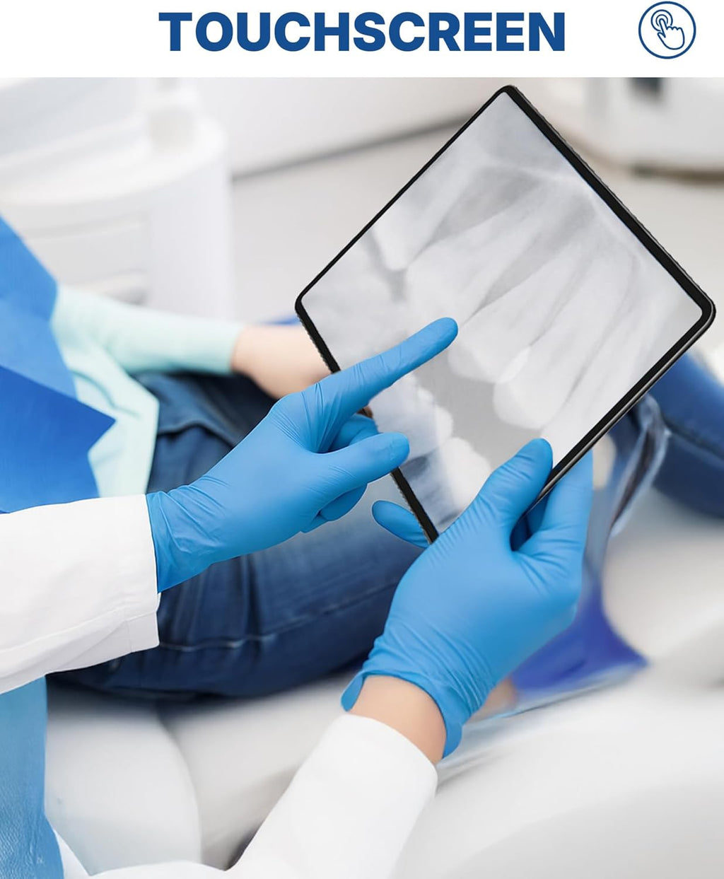 Schneider Vinyl Exam Gloves - Blue Disposable, Latex-Free & Powder-Free for Medical & Cleaning Use