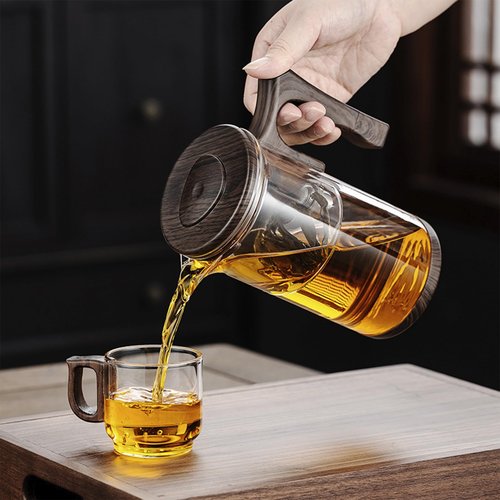 Tea Pot - 750ml/25.4oz Magic Witchcraft Glass Teapot with Strainer Loose Leaf Tea Innovative Water Separation Magnetic Teapot,Borosilicate Glass Tea Infuser Elegant Gift Packaging
