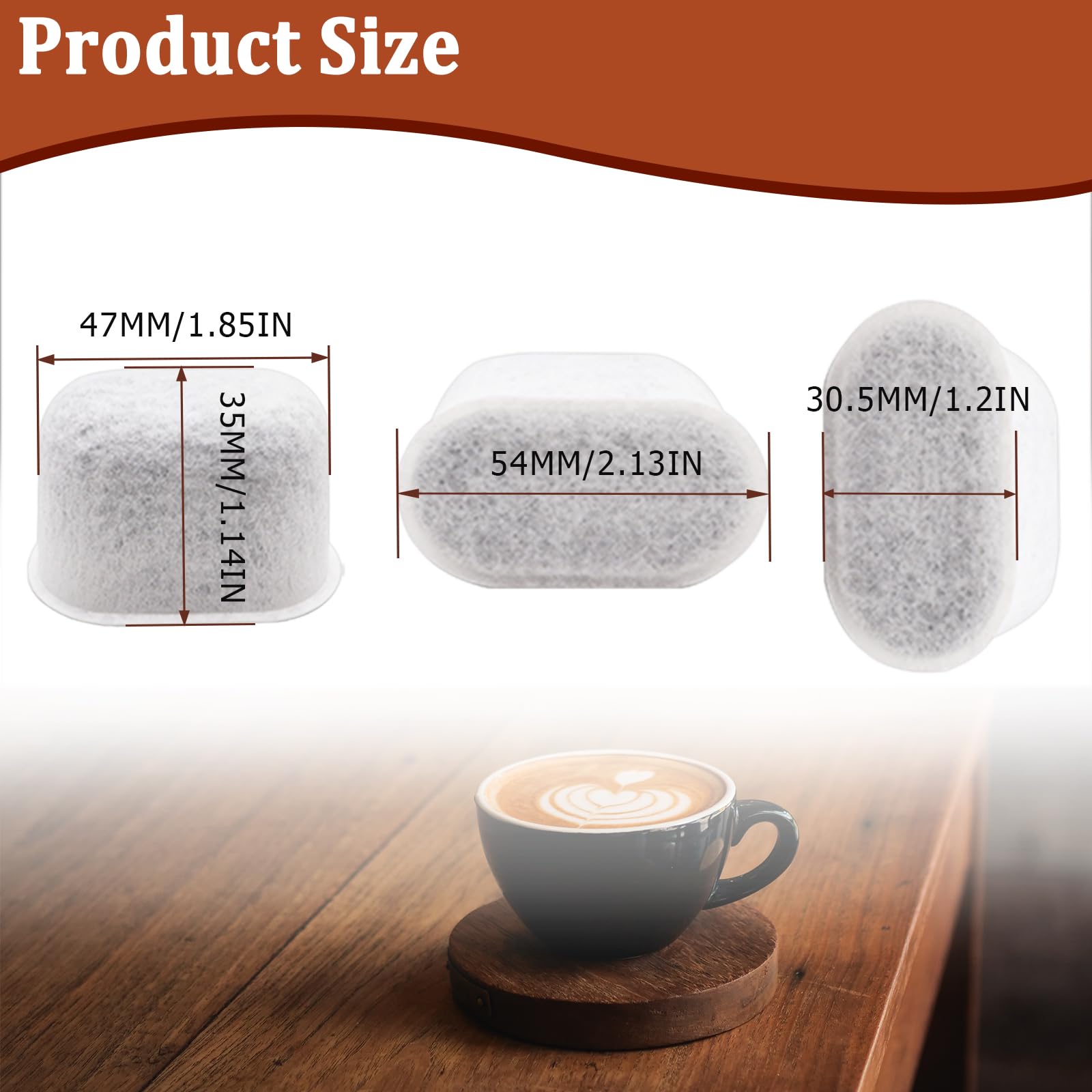 Seamaka 12 Pack Charcoal Water Filters for Breville Espresso Machine,Disposable Coffee Filters for Breville BWF100 Replacement