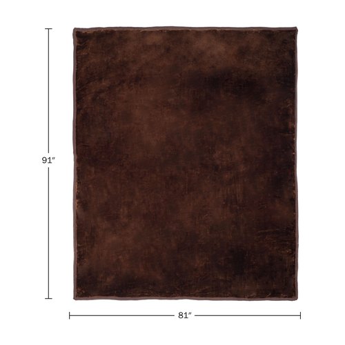 Bedford Home Faux Fur Throw Blanket - Oversized 91x81 Soft Mink-Style, Machine-Washable Bedding - 7.8lb Heavy Throw Blanket for Bed or Sofa (Coffee)