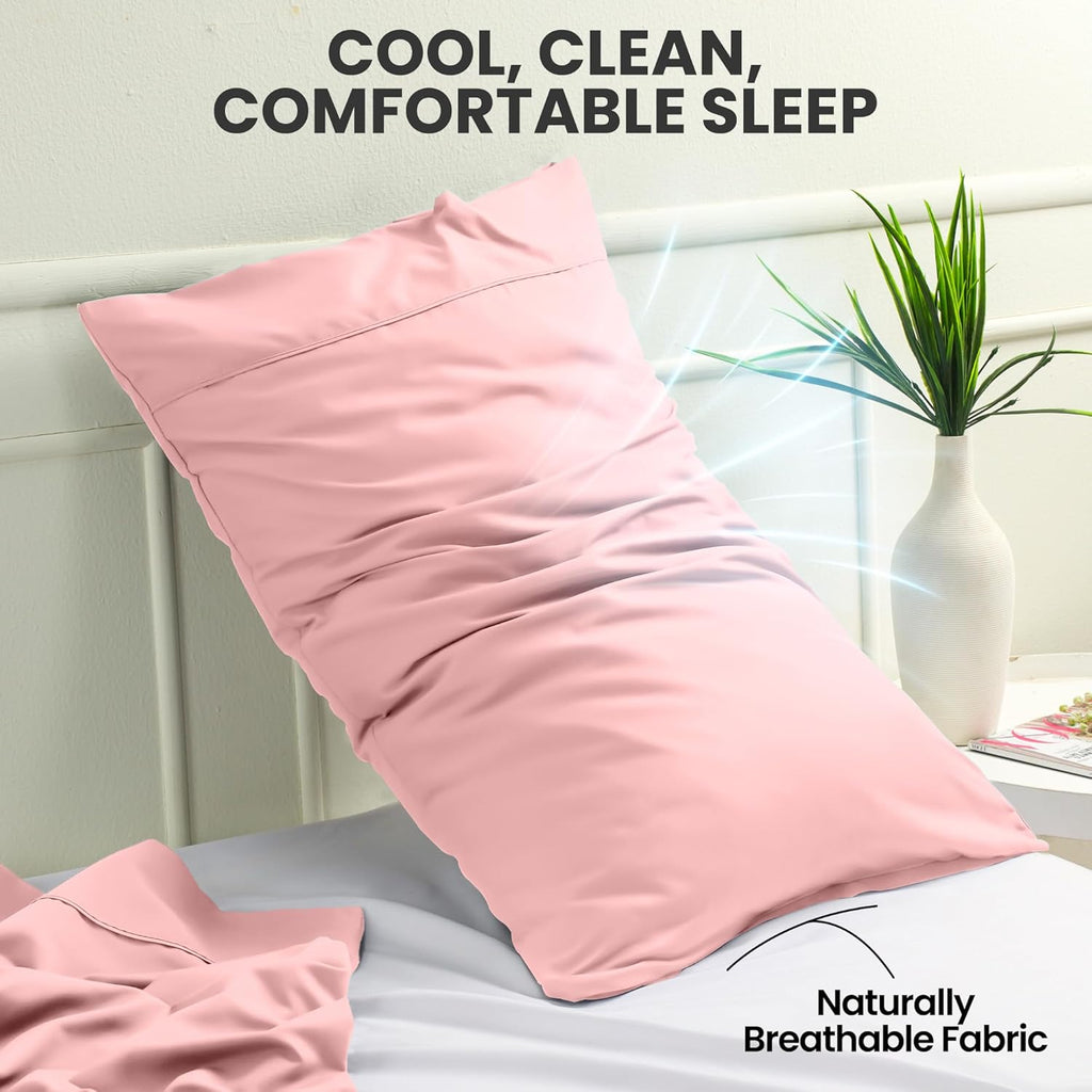Utopia Bedding Pillow Cases - Soft Brushed Microfiber, Envelope Closure - 20x26 Inches, Pink | 2-Pack