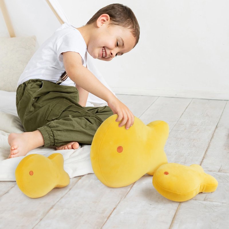 BenBen Goldfish Plush Toys, Set of 3, Goldfish Cracker Plushies, 11.5”, 7” and 6” Cute Gold Fish Stuffed Animal, Kawaii Food Plush, Fun Decorative Pillows for Room Décor