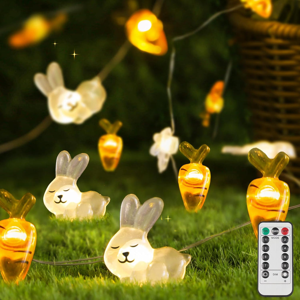 Suddus Easter String Lights - Battery Operated 12.8ft with 40 LED Bulbs for Indoor & Outdoor Decor