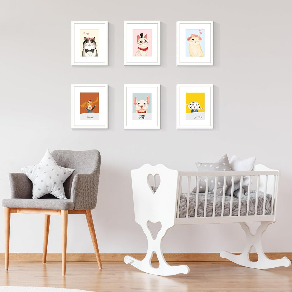 Upsimples 8x10 Picture Frame - Versatile Display for 5x7 Photos with Mat or 8x10 Without Mat - White, 1 Pack