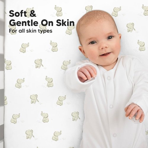 KeaBabies Baby Crib Sheets - Soft & Cozy Viscose Bamboo Fitted Toddler Bed Sheets | 2-Pack, 52x28, Neutral