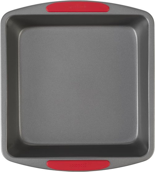 GoodCook MegaGrip Baking Pan - Non-Stick Heavy-Gauge Steel | 8x8-Inch Square Dish with Silicone Grip Handles