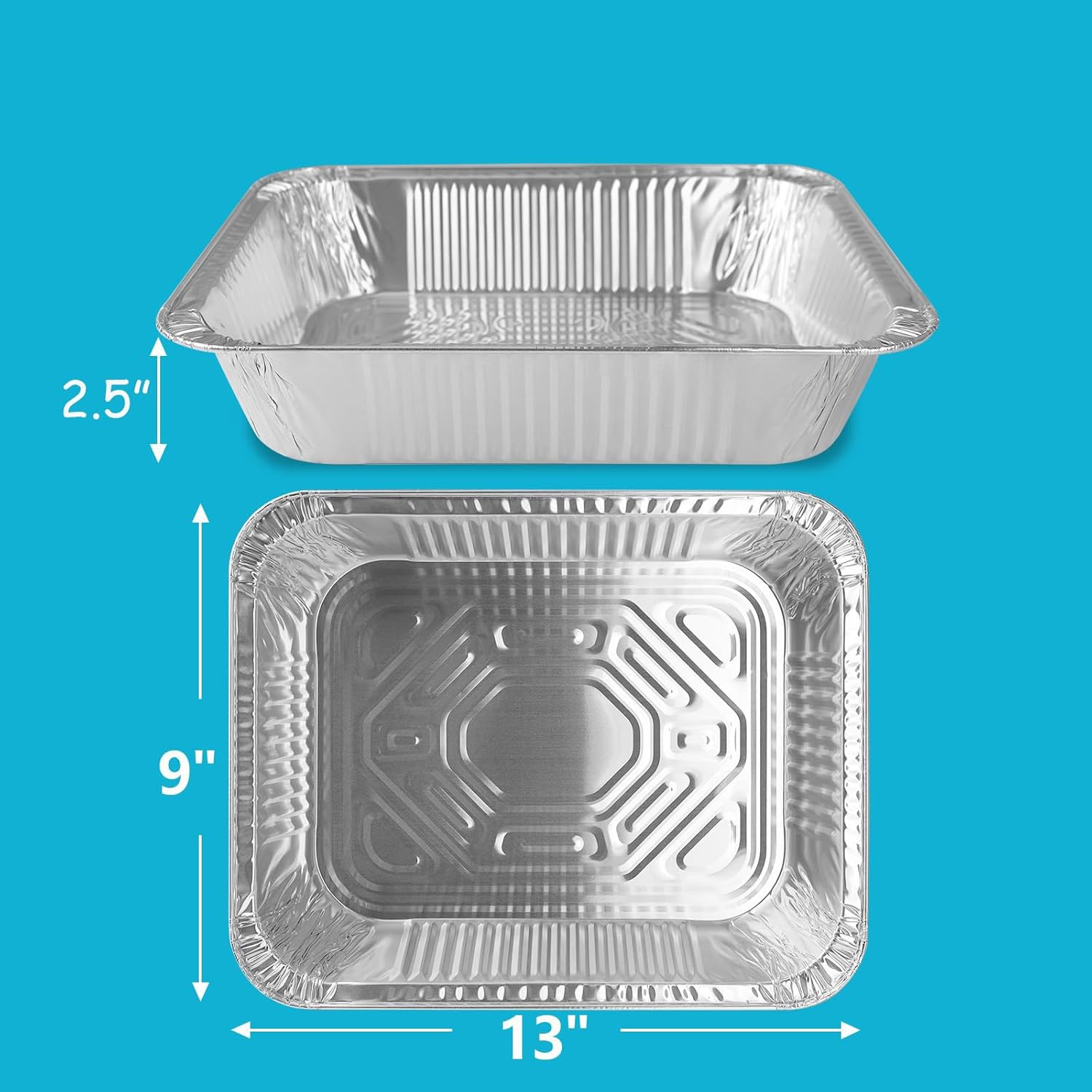 Thickened Aluminum Foil Pans - 9x13 Extra Deep Disposable with Lids for Baking & Roasting | 10-Pack