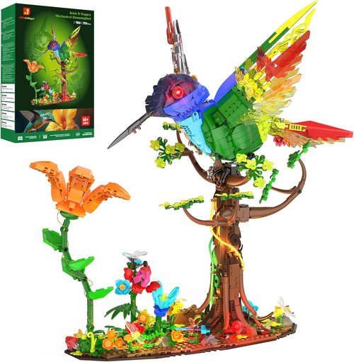 **JMBricklayer Hummingbird Building Set - LED Light Model Kit for Adults | Creative Home Décor Gift for Ages 14+**