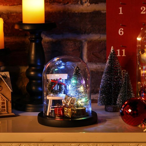 Christmas In Heaven Empty Chair Ornament - Memorial Gift Cloche for Loving Memory Decor