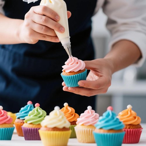 HOMIOVE 100-Pack Disposable Pastry Piping Bags - Thick Anti-Burst Tipless Icing Bags for Cakes & Cupcakes