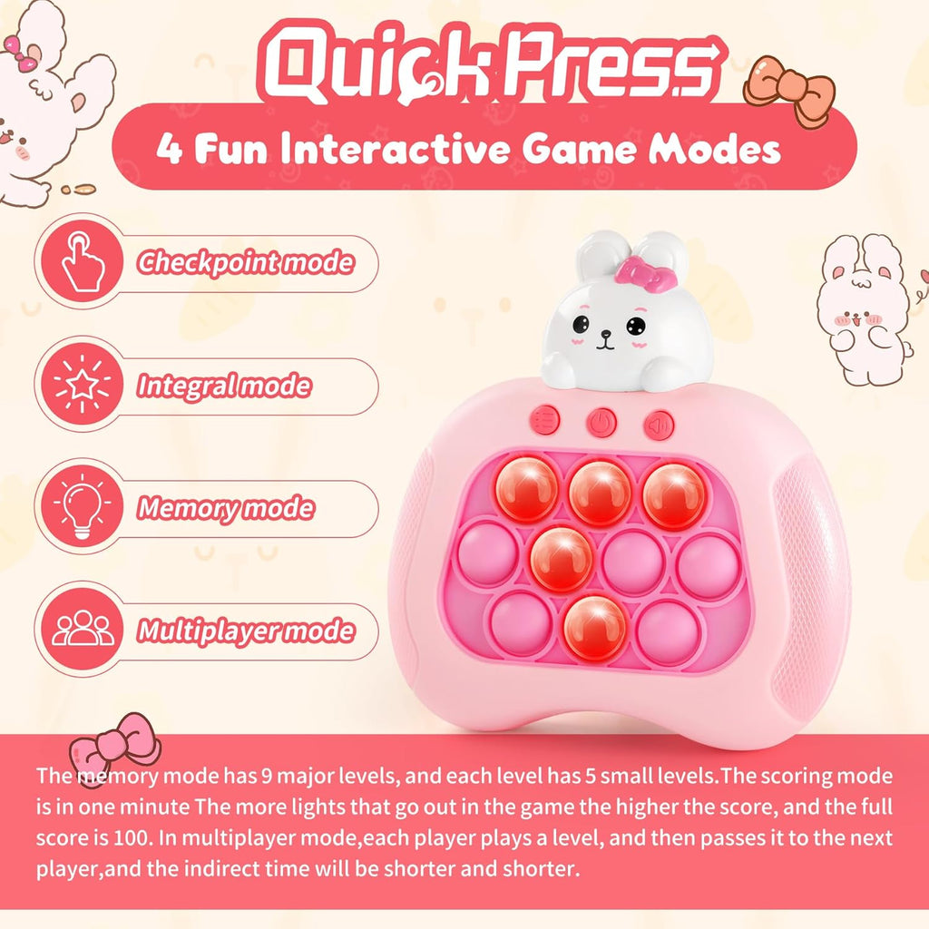 Skiennix Easter Bunny Pop Push Game - Sensory Fidget Toy for Kids | Light-Up Fun for Easter Baskets